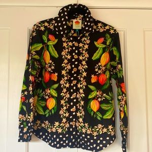 Farm Rio button-up blouse. ‘Cocoa Paradise’. NWT